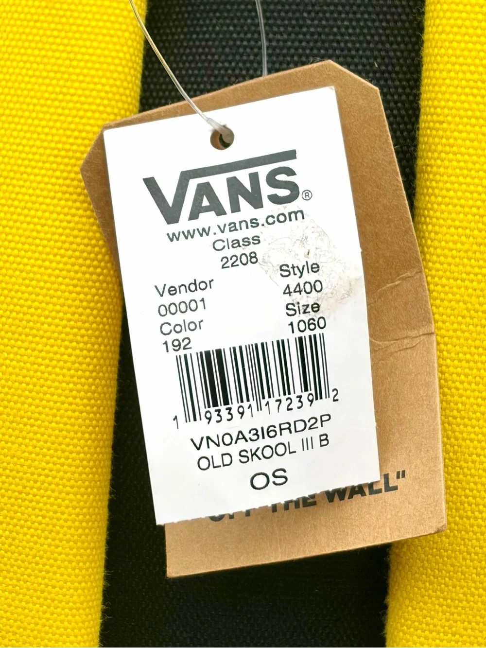 Vans Yellow Canvas Backpack with Black Accents Unisex